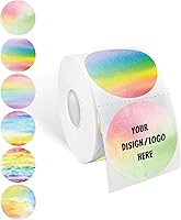 Vista 25 de Etiquetas adhesivas térmicas redondas azules de 2 pulgadas, etiquetas térmicas directas circulares autoadhesivas, etiquetas adhesivas multiusos