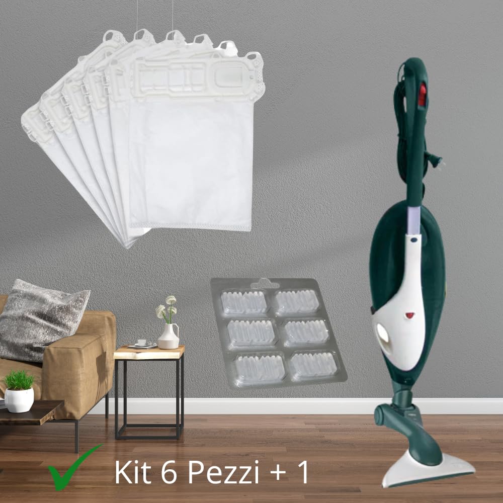 Set 12 Sacchetti per aspirapolvere + 12 Profumi adatti per Vorwerk Folletto VK 135 136 - VK135, VK136 - FP 135 136 - FP135/136 - con microfibra speciale