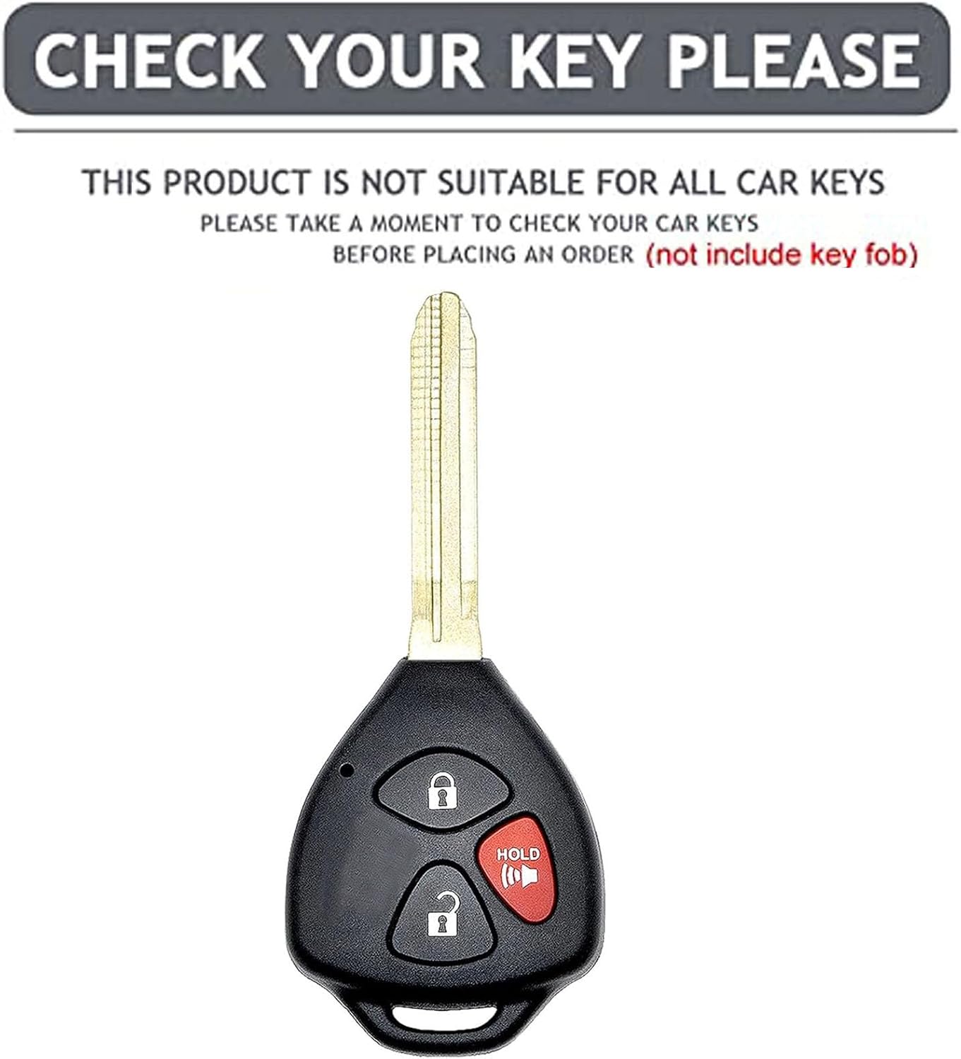 3-Button Key Shell Replacement Case for Toyota 2006-2018 4Runner Corolla RAV4 Venza Scion Matrix Yaris, Black, with Keychain and Installation Tools