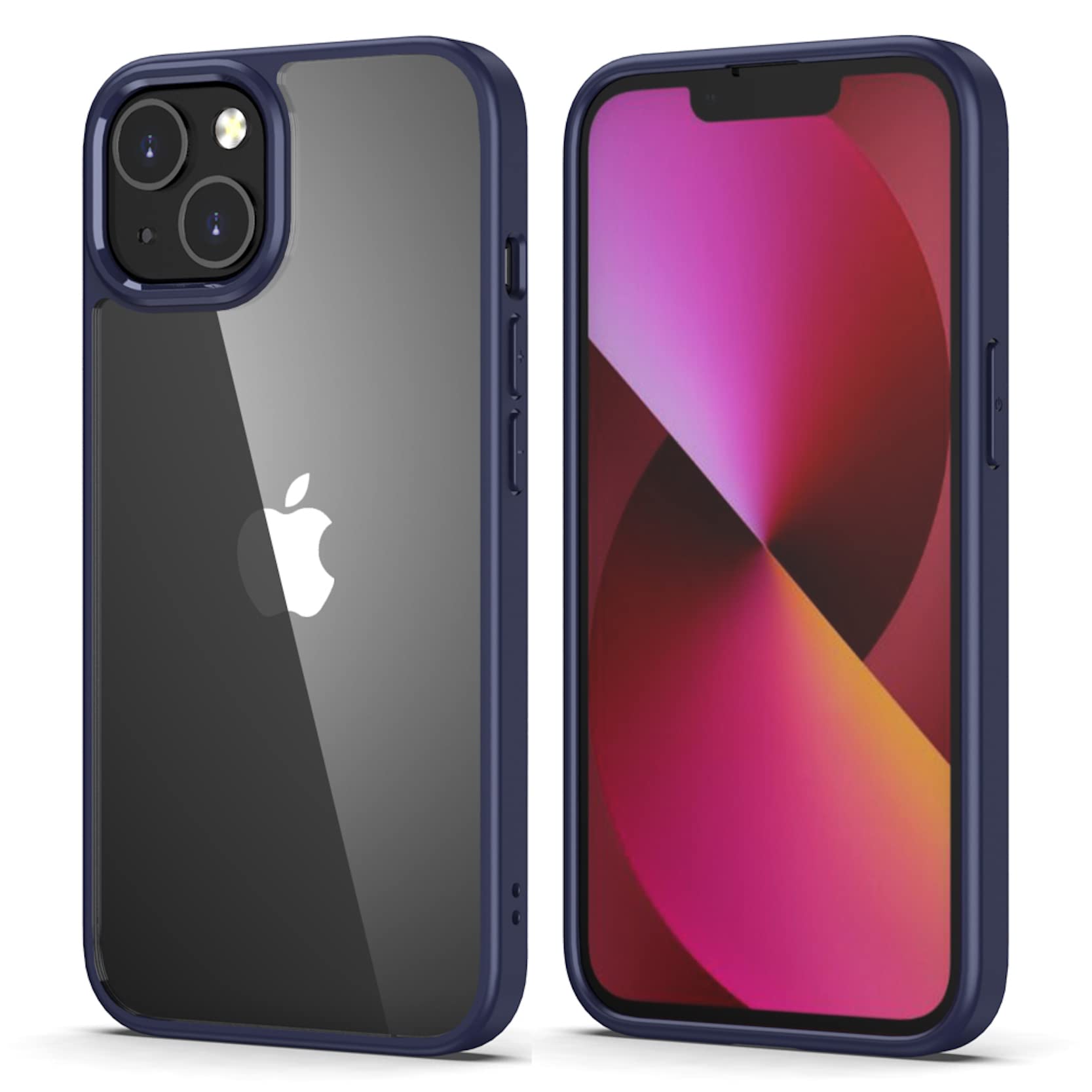 BOUNCEBACK Transparent Back Cover Case for Apple iPhone 13 - (Rubber|Midnight Blue) (B09J3NB1TS) Amazon Price History, Amazon Price Tracker