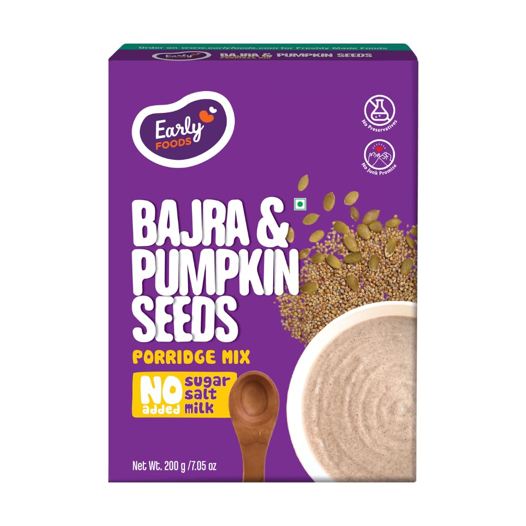 Early Foods - Bajra and Pumpkin Seeds Porridge Mix 200g (With Nuts)| Cereals For Kids-picture-20