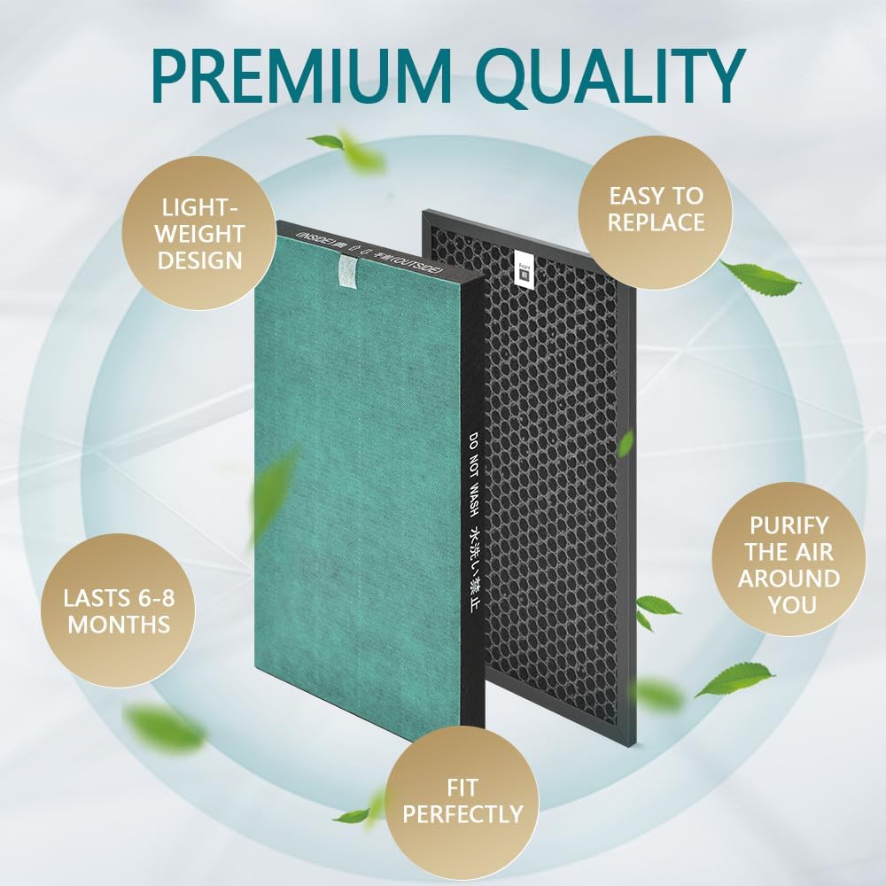 2 Pcs True HEPA KC850U Replacement Filter Compatible with KC850U Sharp Air Pur-ifier Model KC-850U, Premium True HEPA Filter for Sharp KC 850U, Part Number FZ-C100HFU - Image 6