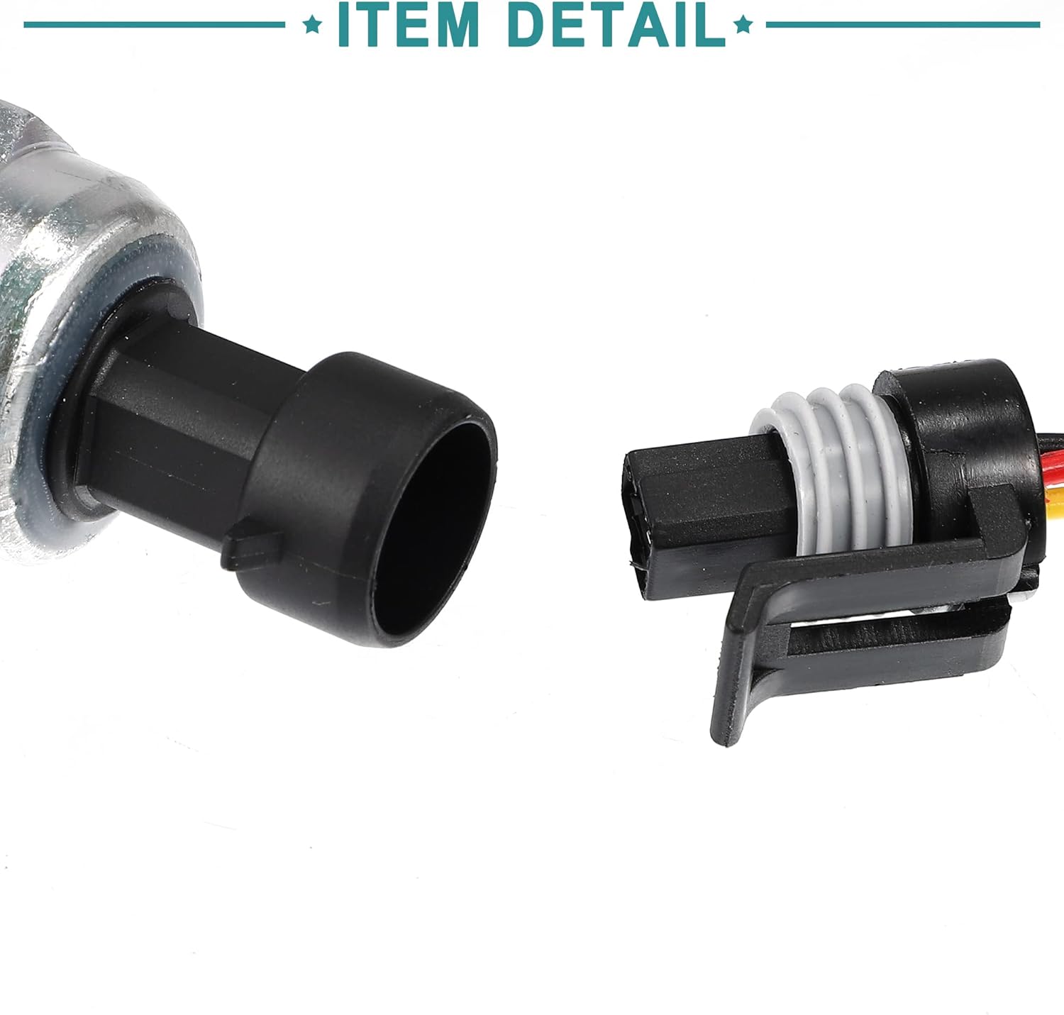 ACROPIX 7.3L Fuel Injection Pressure Regulator and ICP Sensor Fit for Ford F250 with Pigtail Harness Heat Shrink Crimp Connectors - Pack of 2 Black