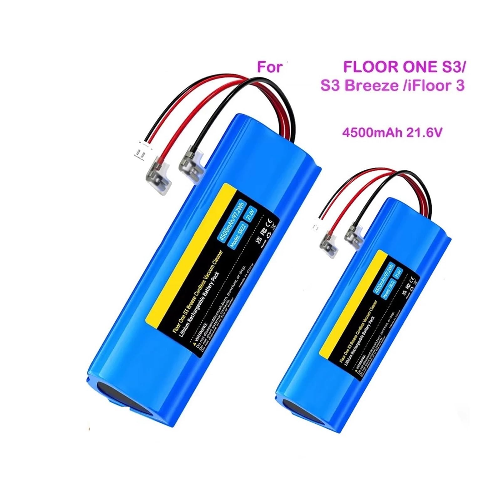 Vacuum Lithium Battery,Compatible For Tineco,FLOOR ONE S3,IFloor 3 Breeze S3 Cleaner Robot FW25M-01 HF10E-01 S3-01(1PC Battery)