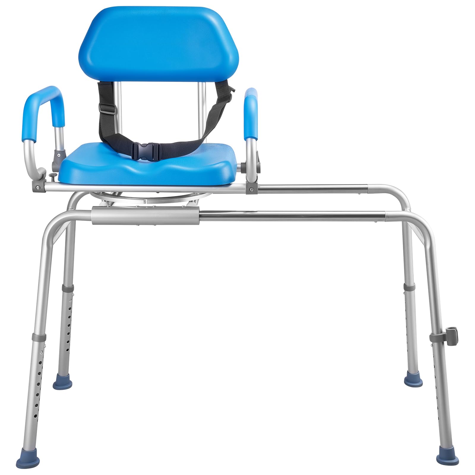 VEVOR Sgabello Scorrevole per Vasca da Bagno, Sedile Girevole per Trasferimento in Vasca Carico max. 150 kg, Sedia da Bagno Altezza Regolabile con Braccioli Schienale Ribaltabile per Anziani