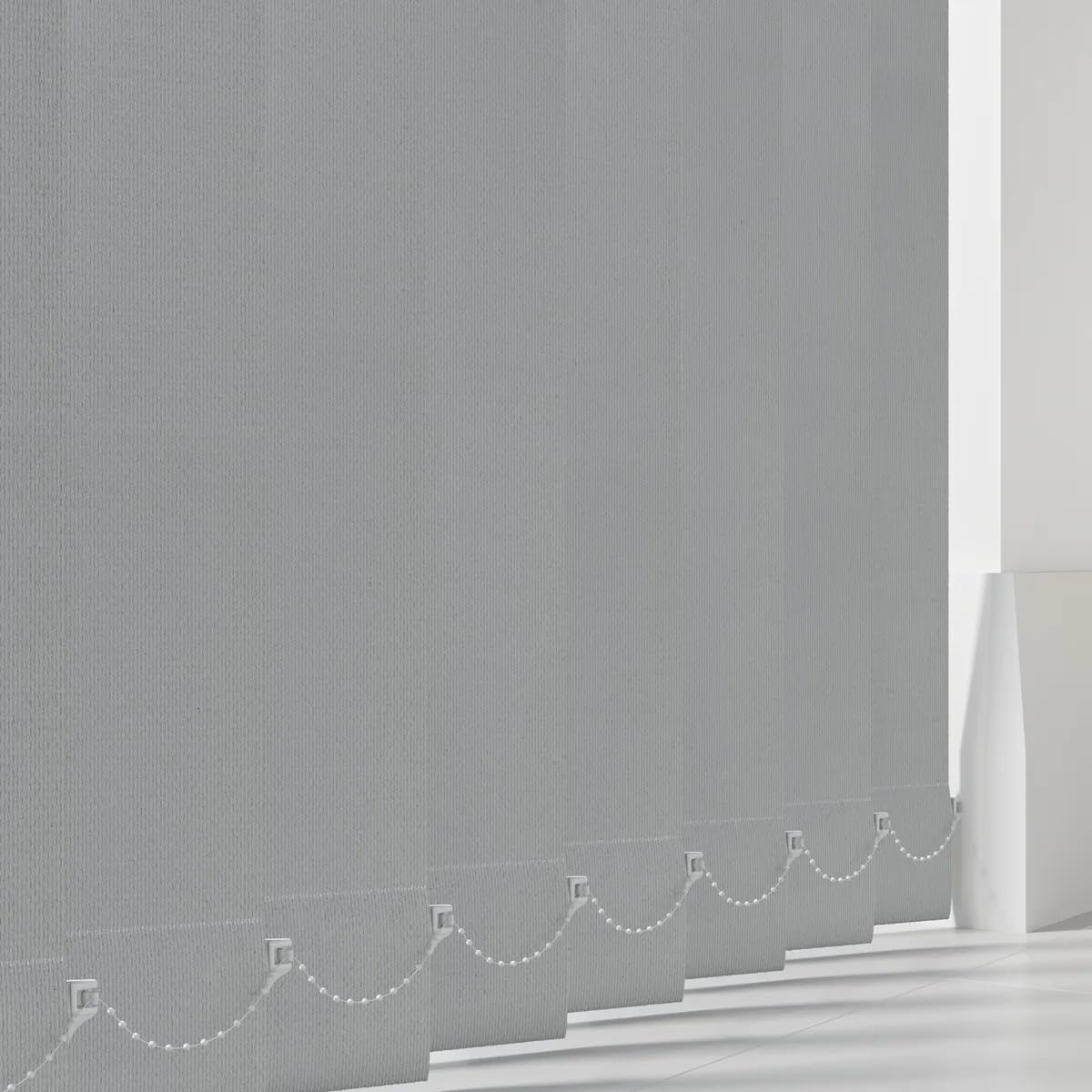 Made to Measure Blackout Vertical Blind Slats 89mm (3.5") PVC | Waterproof Replacement Louvres | Wipeable Window Replacement Louvres (Up To 150cm, Hidden Weights, Aqualush Grey)