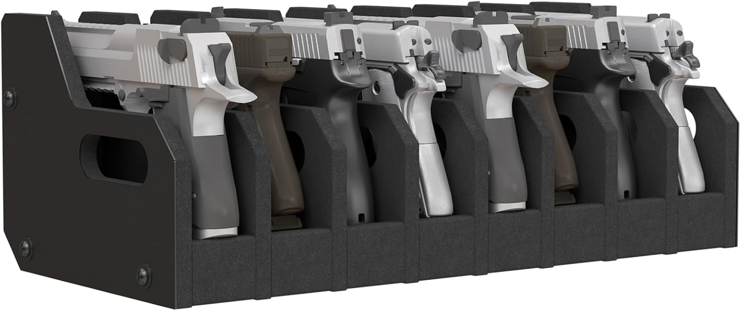 Amazon.com: Riflewell Pistol Rack, Foam Handgun Rack for 4 Guns ...