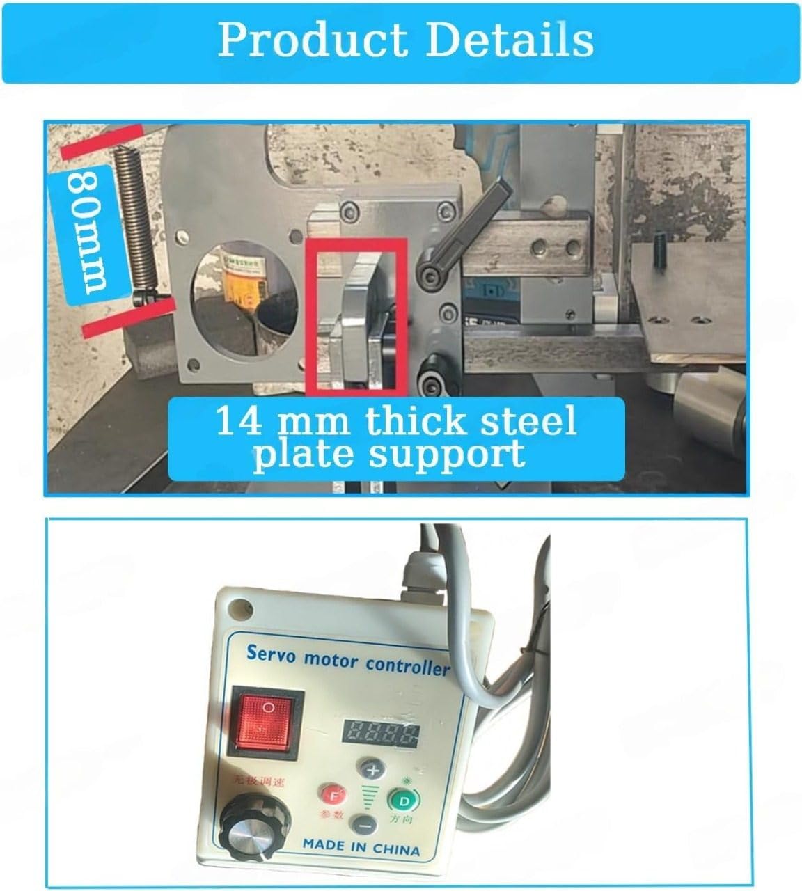 Elektryczna szlifierka taśmowa, silnik bezszczotkowy 1100 W, bezstopniowa prędkość 50-6500 obr./min, 5 taśm szlifierskich w zestawie, konstrukcja w całości ze stali 1100W