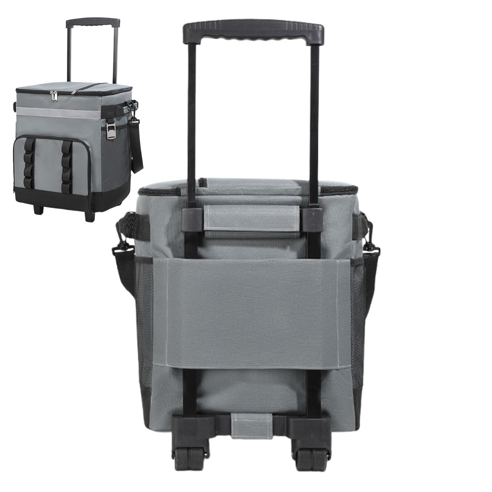 Borsa Frigo con Ruote | con Ruote e Manico Scatola Grande | Ghiacciaio da Campeggio 35L | Per Viaggi Outdoor, Spiaggia, Spesa, Giardino, Feste