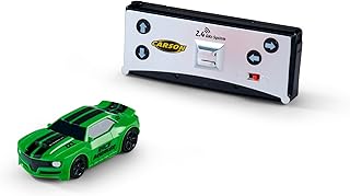 Carson 500404277 1:60 Nano Racer Striker 2.4GHz Green - Remote Controlled Car, RC Vehicle, RC Car, Driving Time 20 Minutes, RC Car for Children