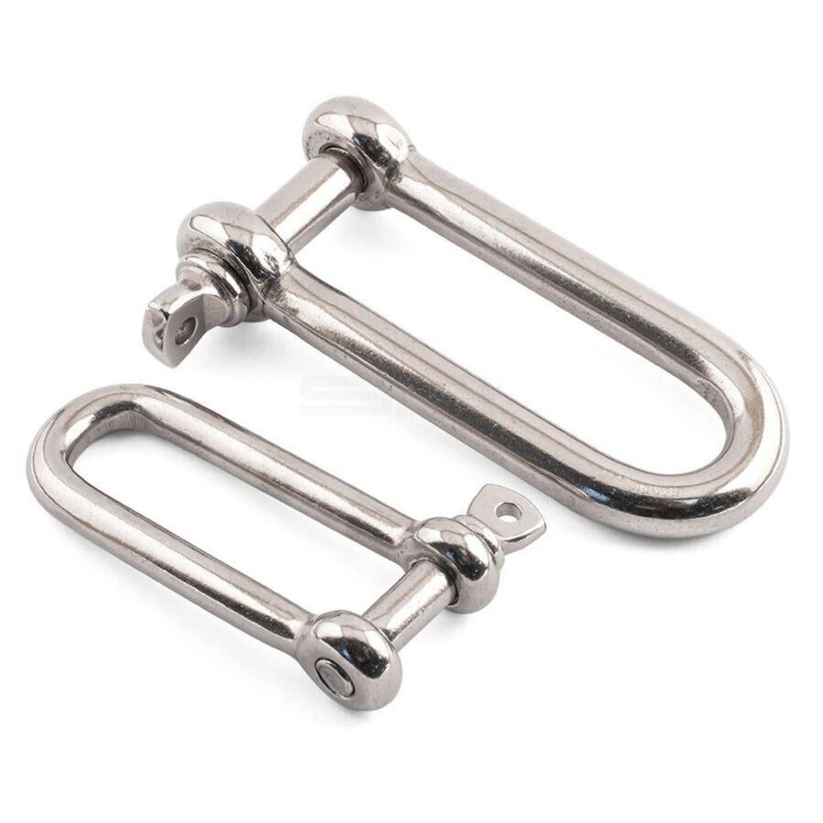 ADL M8 A4 316 Stainless Steel Long D Shackle with Screw Pin Rigging Lock (Pack of 10)