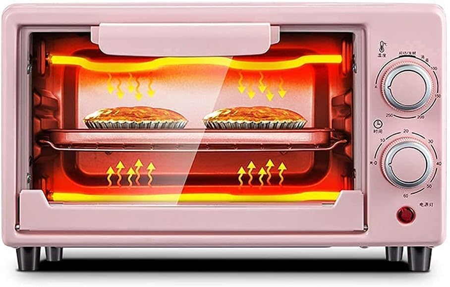 10L Mini Oven Adjustable Temperature 0-250°C and 60-Minute Timer Double-Layer Baking Position Home Baking Multi-Function Fully Automatic Electric Oven Baking Cake Bread Tart with Accesso Aesthetic an