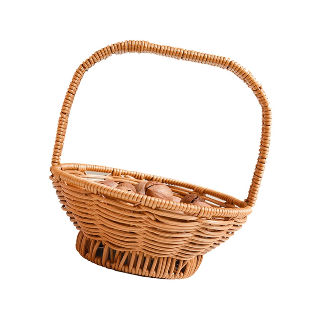Cabilock Panier en Rotin Tressé Portable en Pp pour Fruits et Légumes Design Simple et Forme Élégante, pour Magasin ou Hôtel