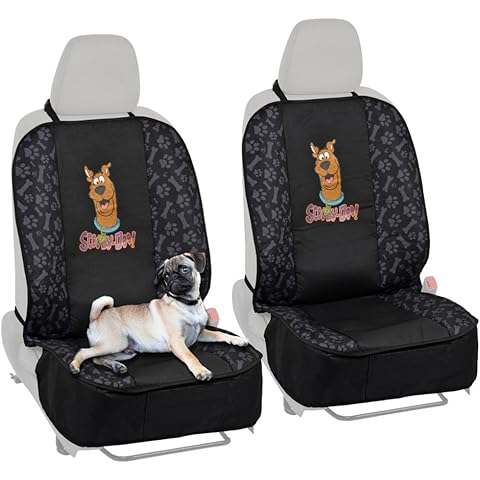 BDK Scooby Doo Waterproof Car Seat Covers for Dogs, 2 Pack Front Seat– Heavy Duty Black Oxford Automotive Front Seat Protector for Pets, Interior Covers for Auto Truck Van SUV