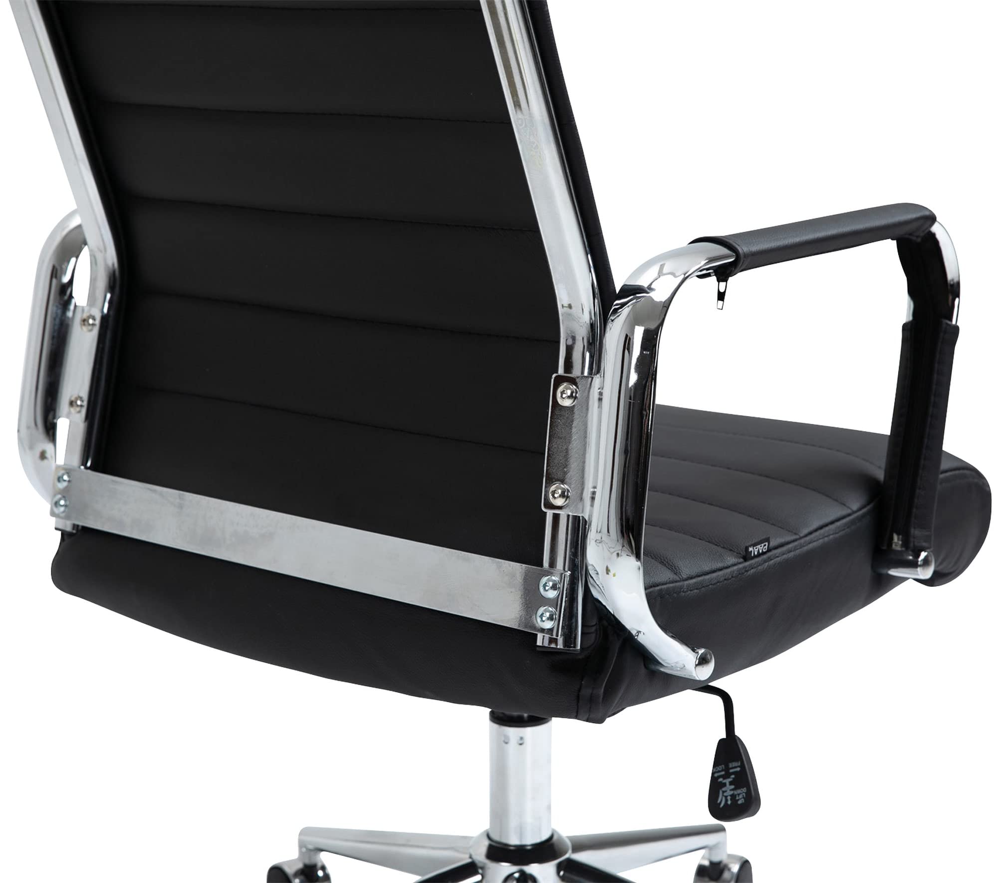 CLP Silla de Oficina ergonómica Kolumbus de Cuero auténtico, Silla de Escritorio Regulable en Altura, Capacidad de Carga hasta 150 kg Color:Negro
