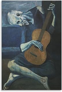 JU XIANG Pablo Picasso Prints,'The Old Blind Guitarist 1903' Picasso Poster Poster Cool Artworks Painting Wall Art Canvas Prints Hanging Picture Home Decor Posters Gift Idea 20x30inch(50x75cm)