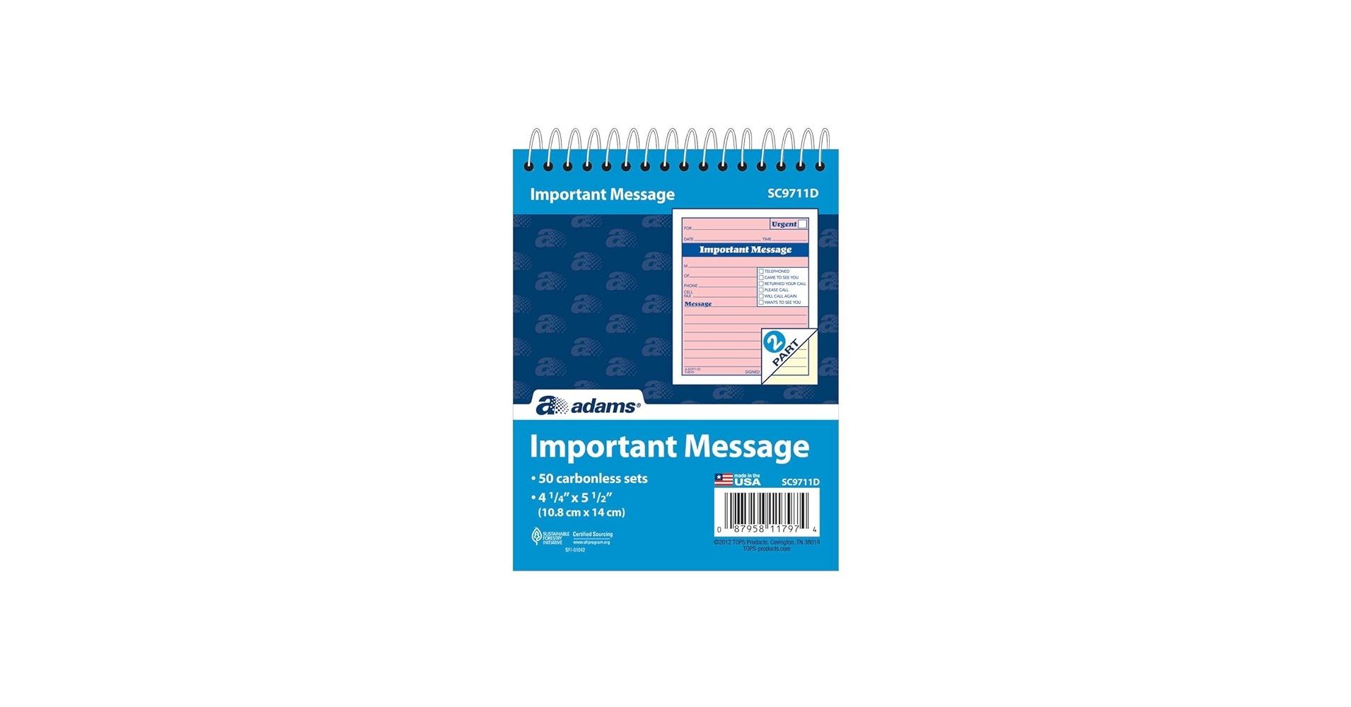 【earBOOKS】MESSAGE IN A BOX Amazon.com : TOPS Spiral Voice Message Log Book, 2-Sided, 1