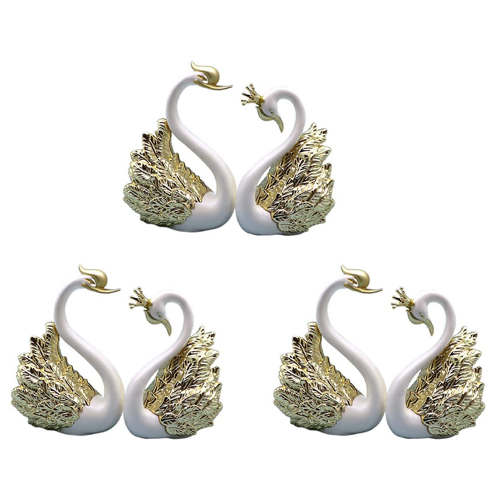 6 Pieces Swan Ornaments Figurines, Swan Cake Decoration, Car Figurines, Christmas Wedding Decoration