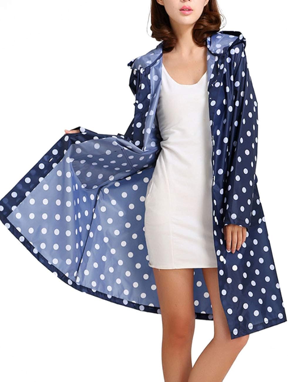 Polka dot raincoat womens Clearance