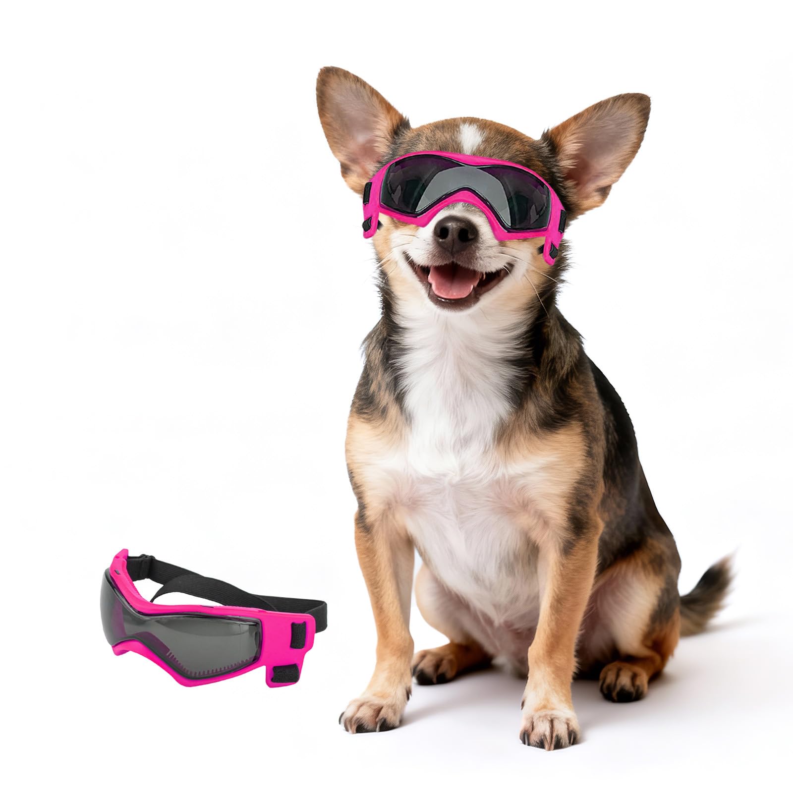 Occhiali da sole per cani Extra Piccoli XS Cani Moto Occhiali con Elastico Regolabile Chihuahua Occhiali da sole - Rosa, XS