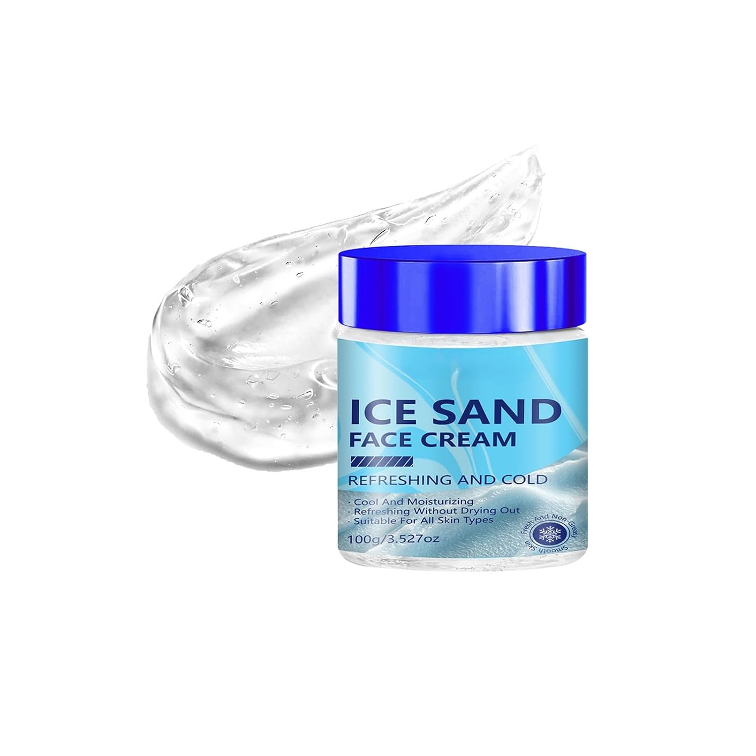 New Irven Cooling Gel Face Moisturizer, Ice Sand Face Cream Gentle Moisturizing, Soothing & Cooling Skin, Fast-Absorbing & Lightweight Gel Cream for Relieve Dry, Tight Skin, for All Skin Types
