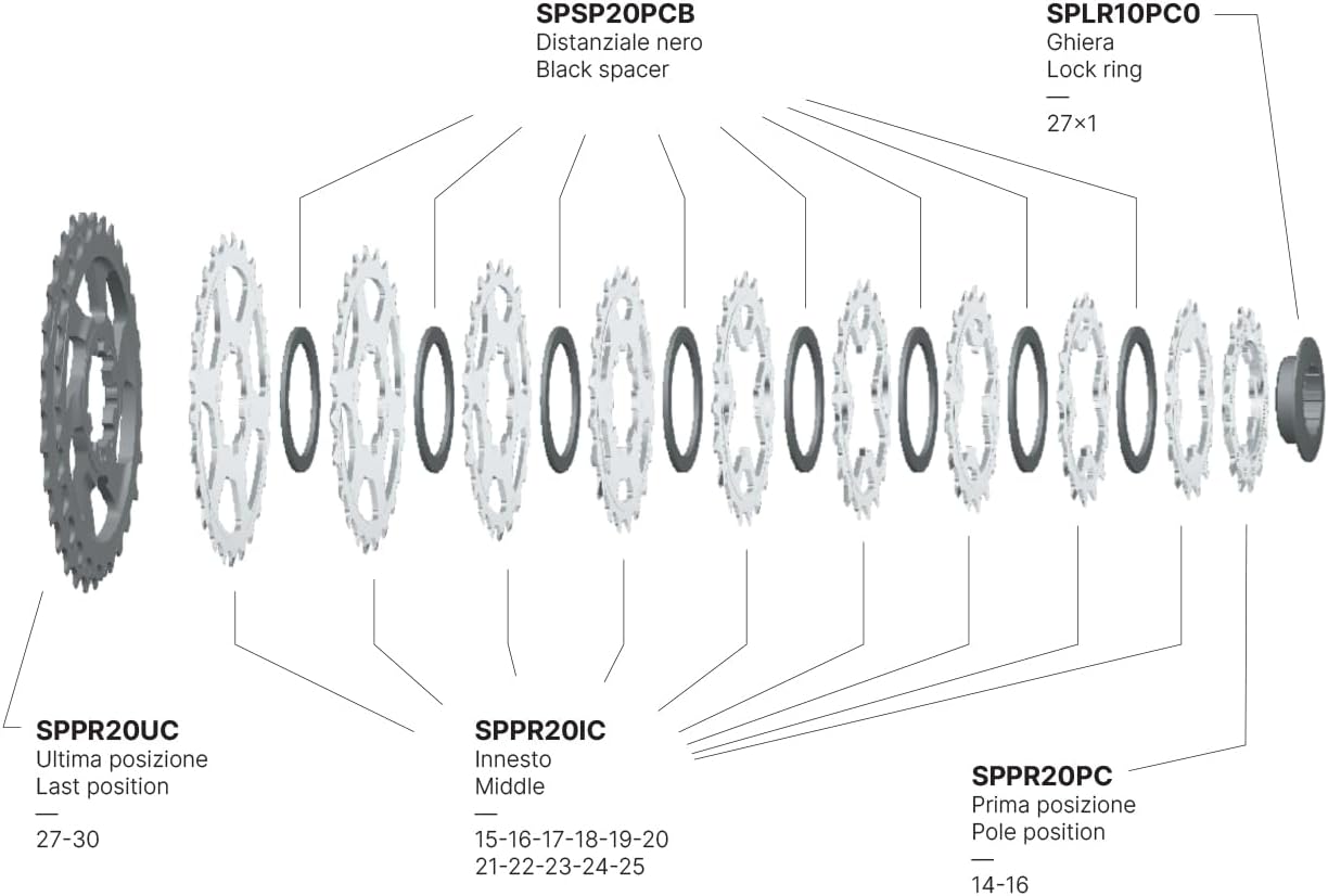 Miche Primato Light K12 12 Speed Cassette, Campagnolo Fit, 16/29