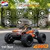 HAIBOXING RC 1/16 Ravage 45+ KM/H Sürat Uzaktan Kumandalı RC Model Araba RTR Elektrikli 4WD Brushless Fırçasız Offroad Truck (Turuncu)