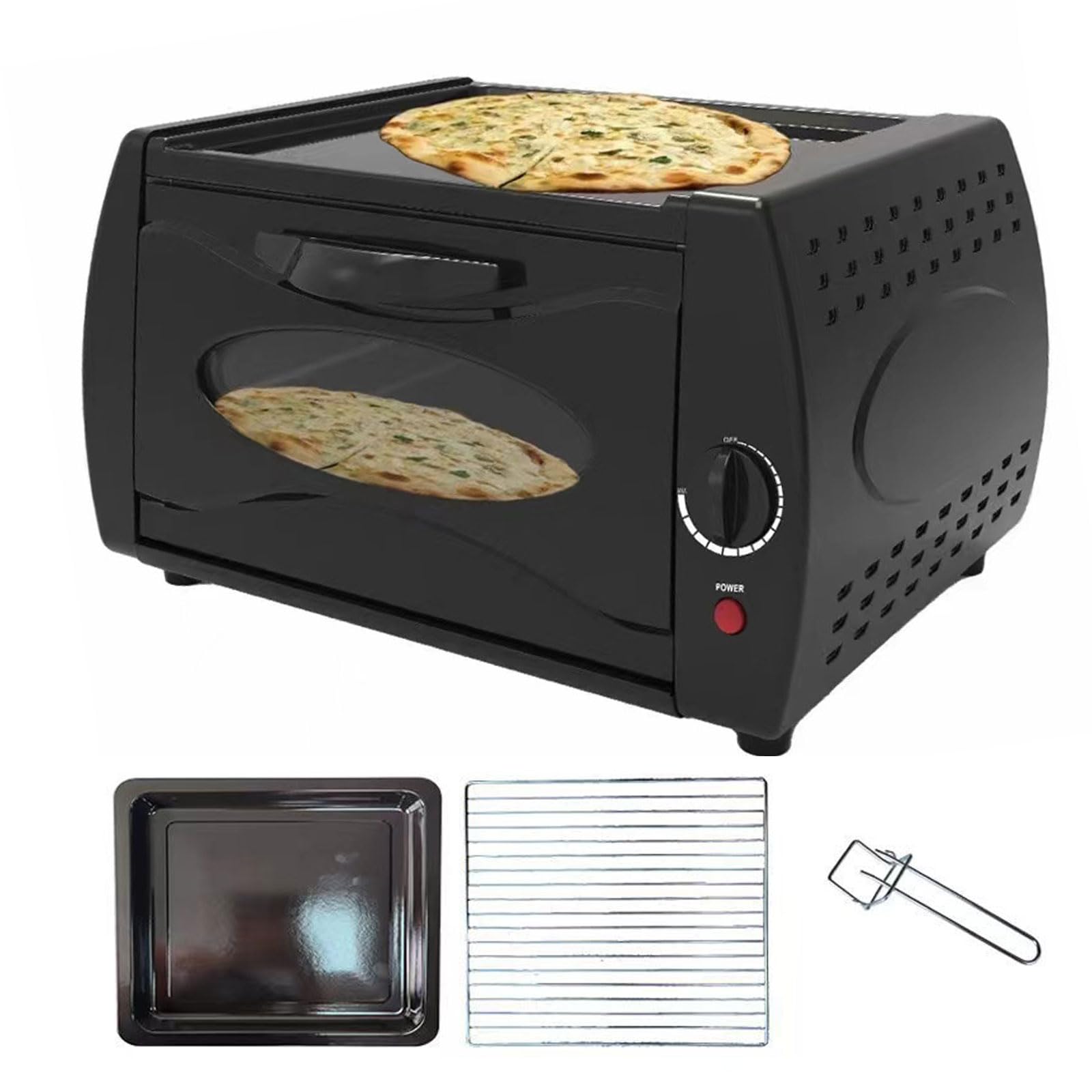 Four Tandoor Mini Pizza, Four Tandoor de Comptoir 2100 W avec Plaque de Cuisson/Grille de Cuisson/poignée de Plaque, Contrôle de Température 50-400 °C, pour Chapati, Lahmacun, Manakish Et Pain Naan