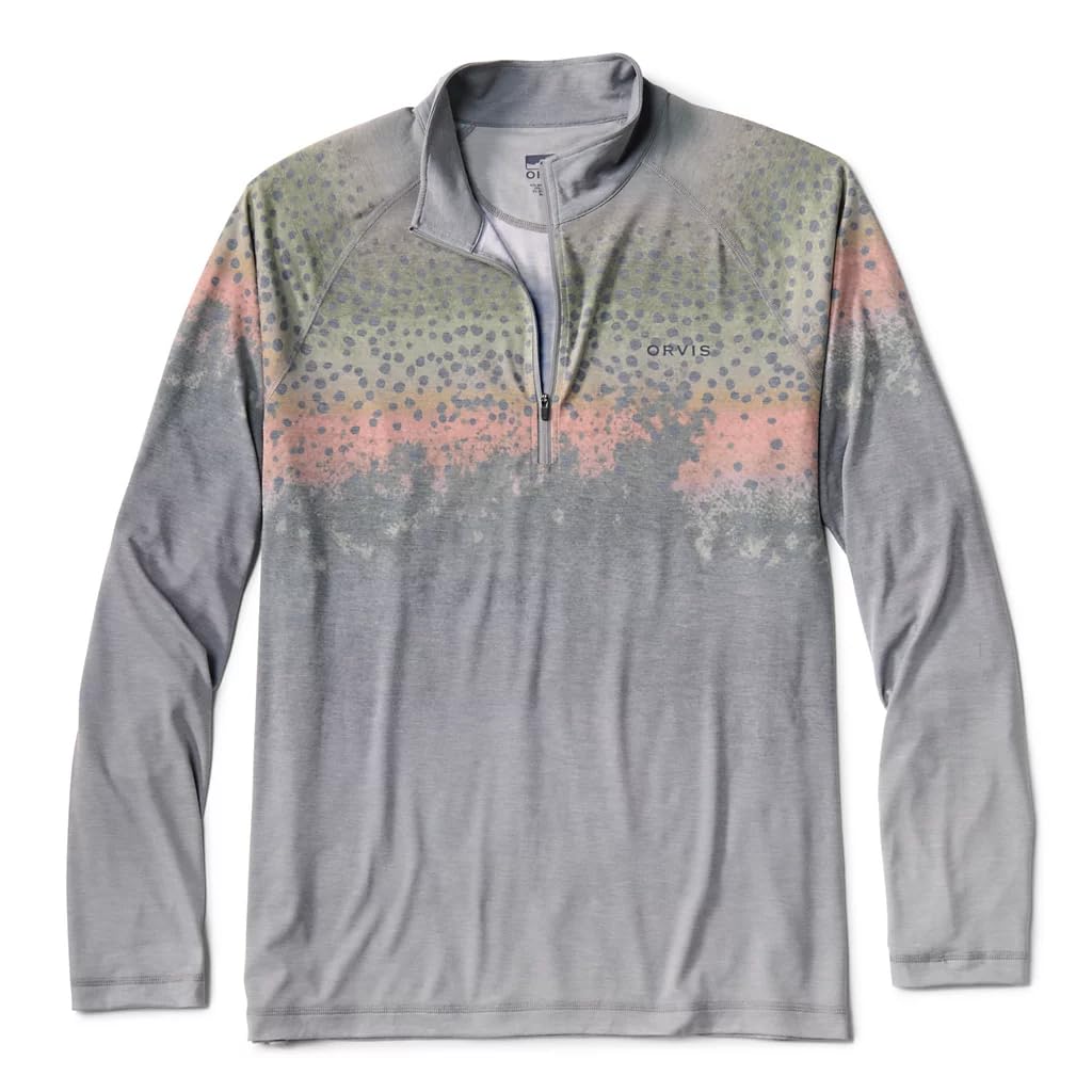 Orvis Men's DriCast 1/4 Zip Sun Protection Shirt Lightweight Breathable Quick Dry