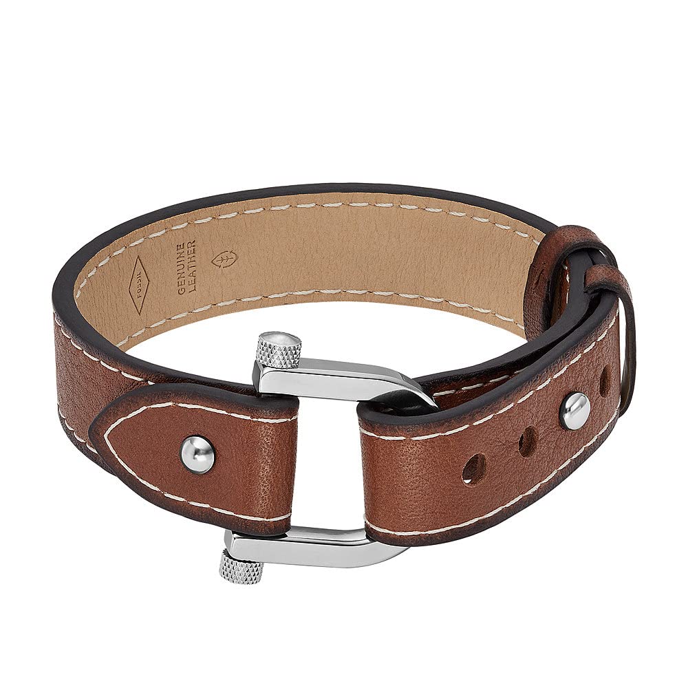 Fossil Pulsera Para Hombre Heritage, Longitud: 268mm, Ancho: 33.3mm Pulsera Plateada De Acero Inoxidable, JF04397040
