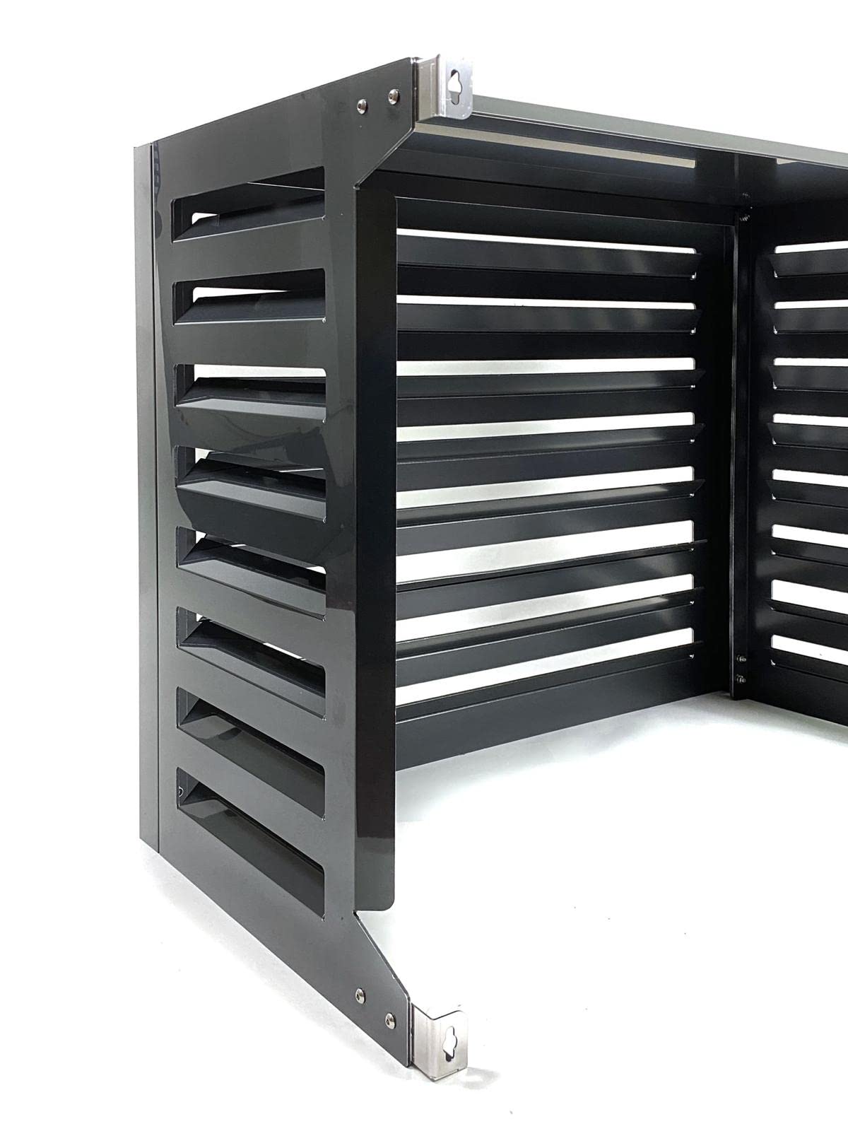 Cover Clima Blade M antracytowa osłona klimatyzacji z kompozytu aluminium, regulowane uchwyty INOX, montaż ścienny, ochrona jednostki zewnętrznej