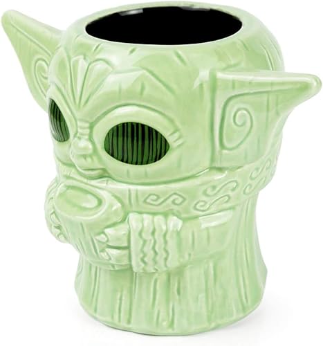 Miniatura 3 de Geeki Tikis Star Wars: The Mandalorian The Child Baby Yoda Taza | Taza de cerámica coleccionable oficial de Star Wars estilo Tiki | Capacidad para