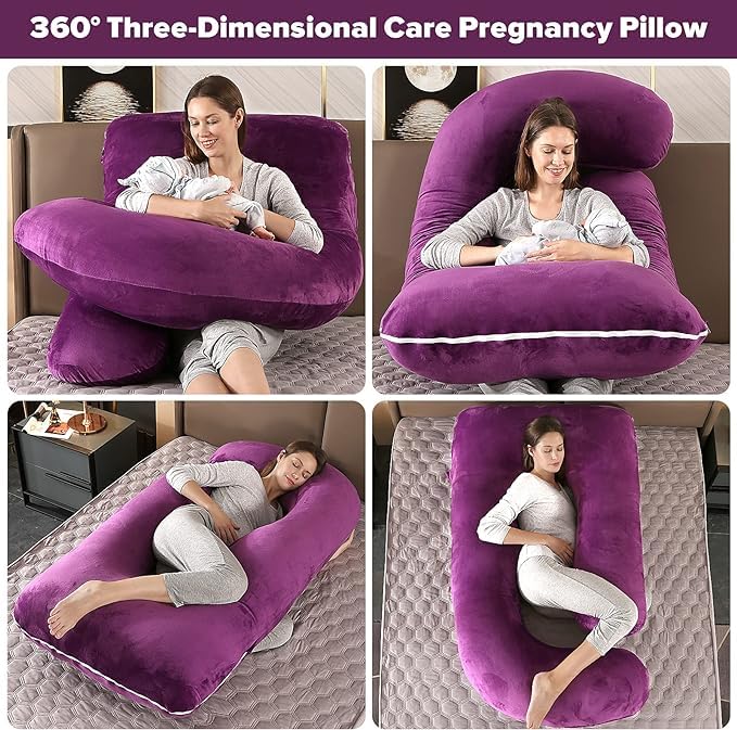 Image of Safe Multifunctional Microfiber G Shaped Pregnancy Pillow /Maternity Pillow. (Wine-G-2)