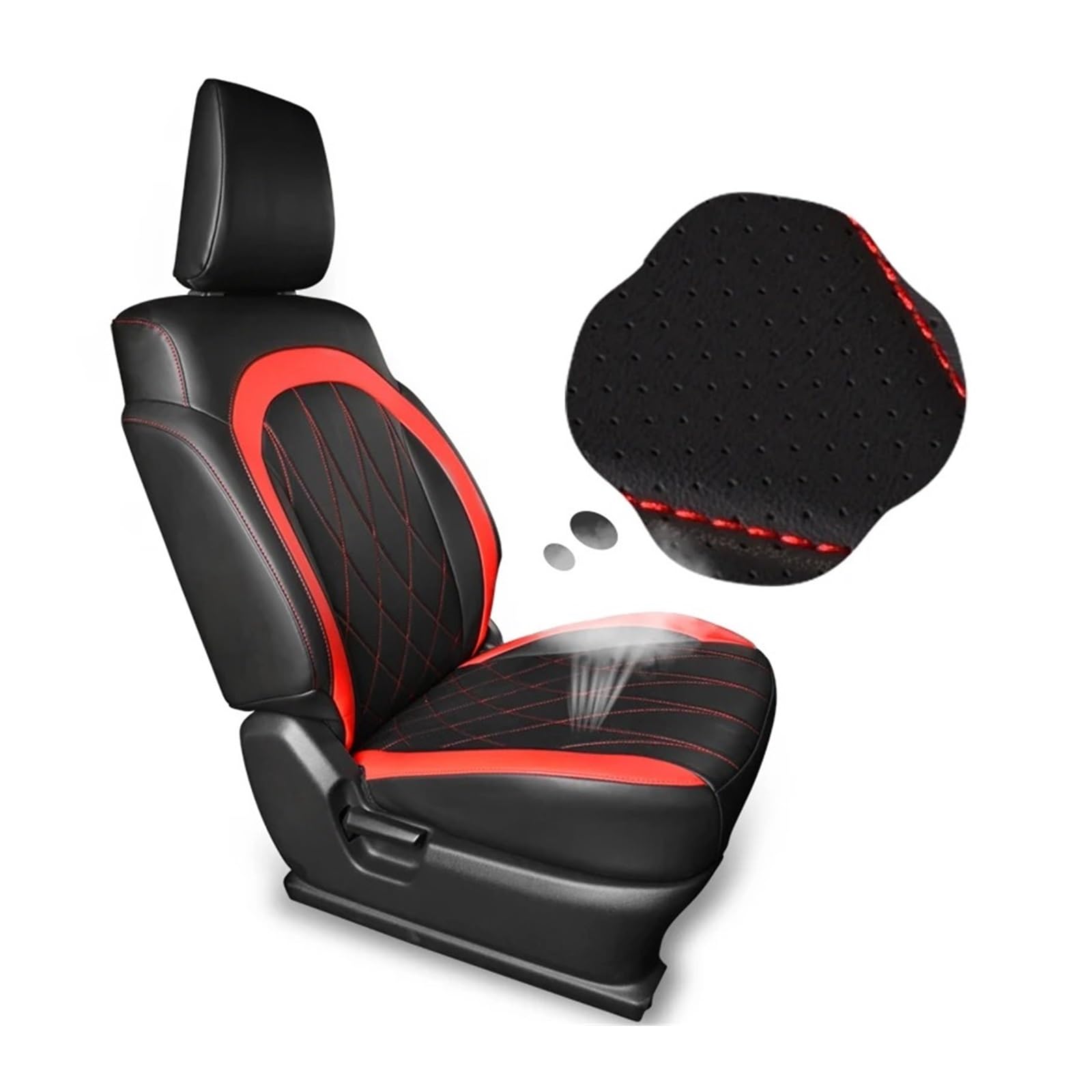 Generico Set Coprisedili Macchina per Suzuki per JIMNY Jb64 Jb74 2023-2019 Seggiolino Auto Personalizzato Coperture Cuscino Set Pelle Traspirante Airbag Compatibile