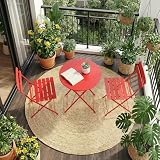 IDEALHOUSE Bistro Table and Chairs Set of 2, 3-Pieces Patio Bistro Set, Folding Design, No Assembly Need, Outdoor/Indoor Outdoor Patio Furniture Set for Balcony Yard Garden, Red