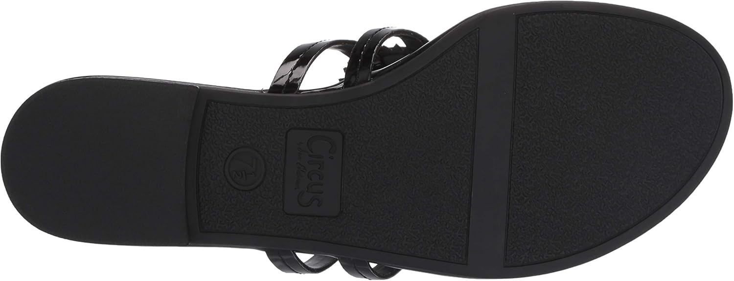 Circus NY Women's Canyon Flat Sandal 5.5 Black Patent