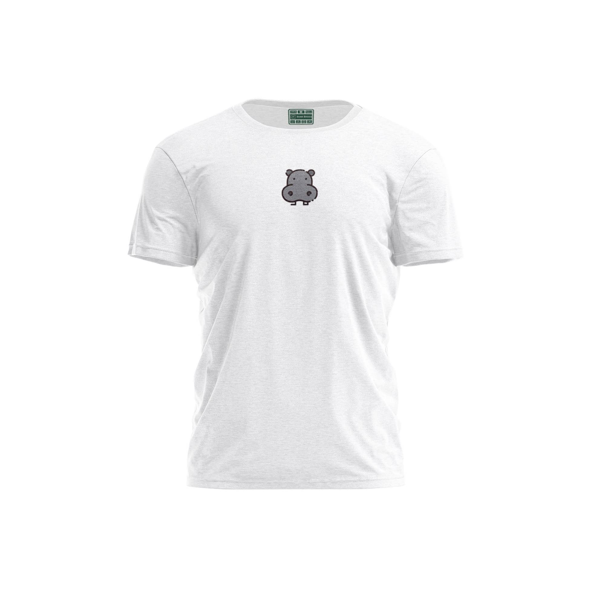 Bona Basics, Digitally Printed, Men's Basic T-Shirt,%100 Cotton, White, Casual, Men's Tops, Size: L