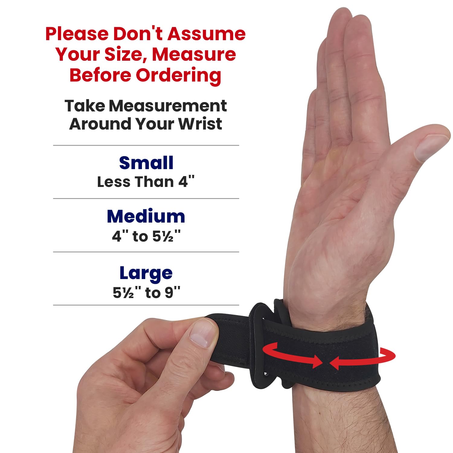 Wrist Wrap Compression Wrist Brace For TFCC Tears, Black, MEDIUM - Image 4