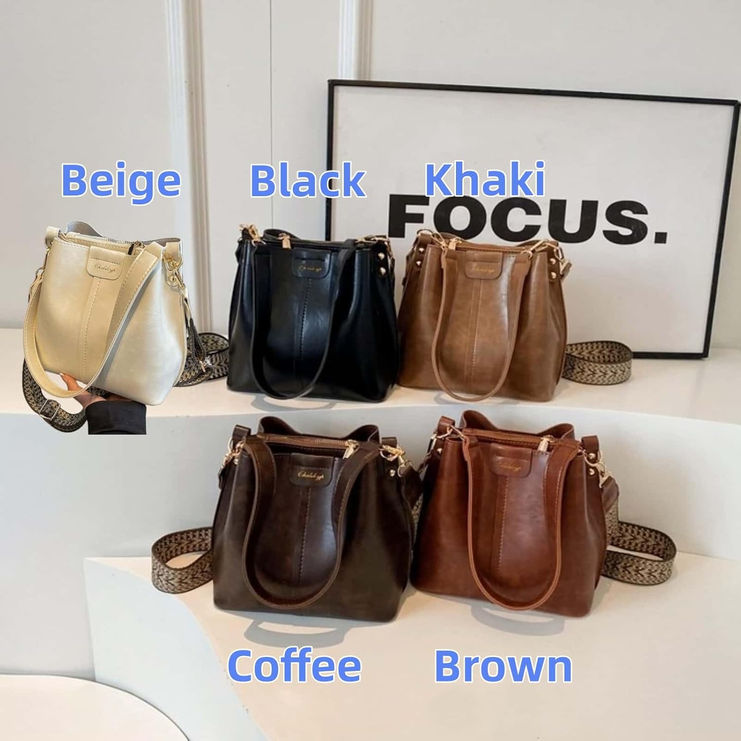 Crossbody Bags Purse for Women Trendy Vintage Travel Shoulder Bucket Bag Handbag Large Capacity Fashion Casual Outdoor