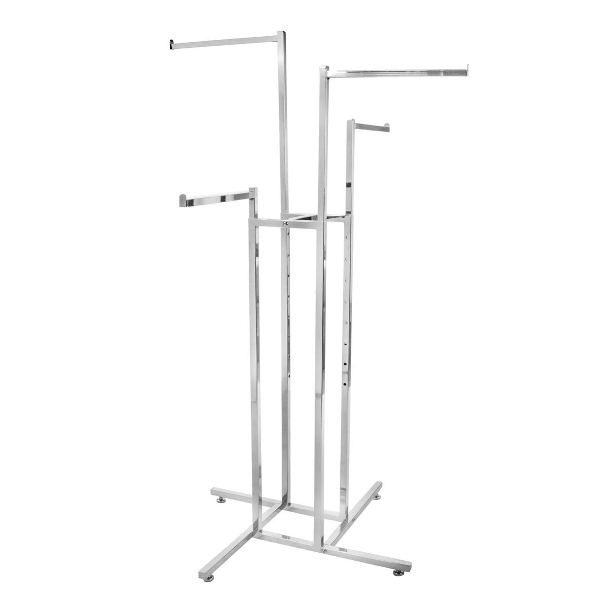 PROFESSIONAL HEAVY DUTY CLOTHING RETAIL DISPLAY STANDS GARMENT DRESS SHOP RAILS (G- 4 WAY STRAIGHT ARMS)