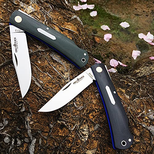 Watchman Brother1512 Blade Knife Mircarta Grips Lock Back Pocket Knife (Black G10) #TOP4