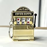 Slot Machine Keychain,Retro Game Style Plastic Phone Charm,Unique Bag Accessory for Gamers,Novelty Keyring for Casino Theme Lovers
