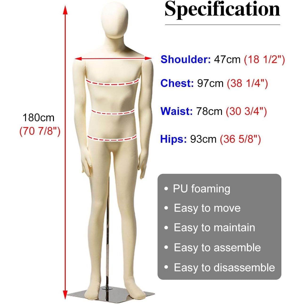 Amazon.co.jp: ポーズ可能なマネキン全身、柔軟なドレスフォーム