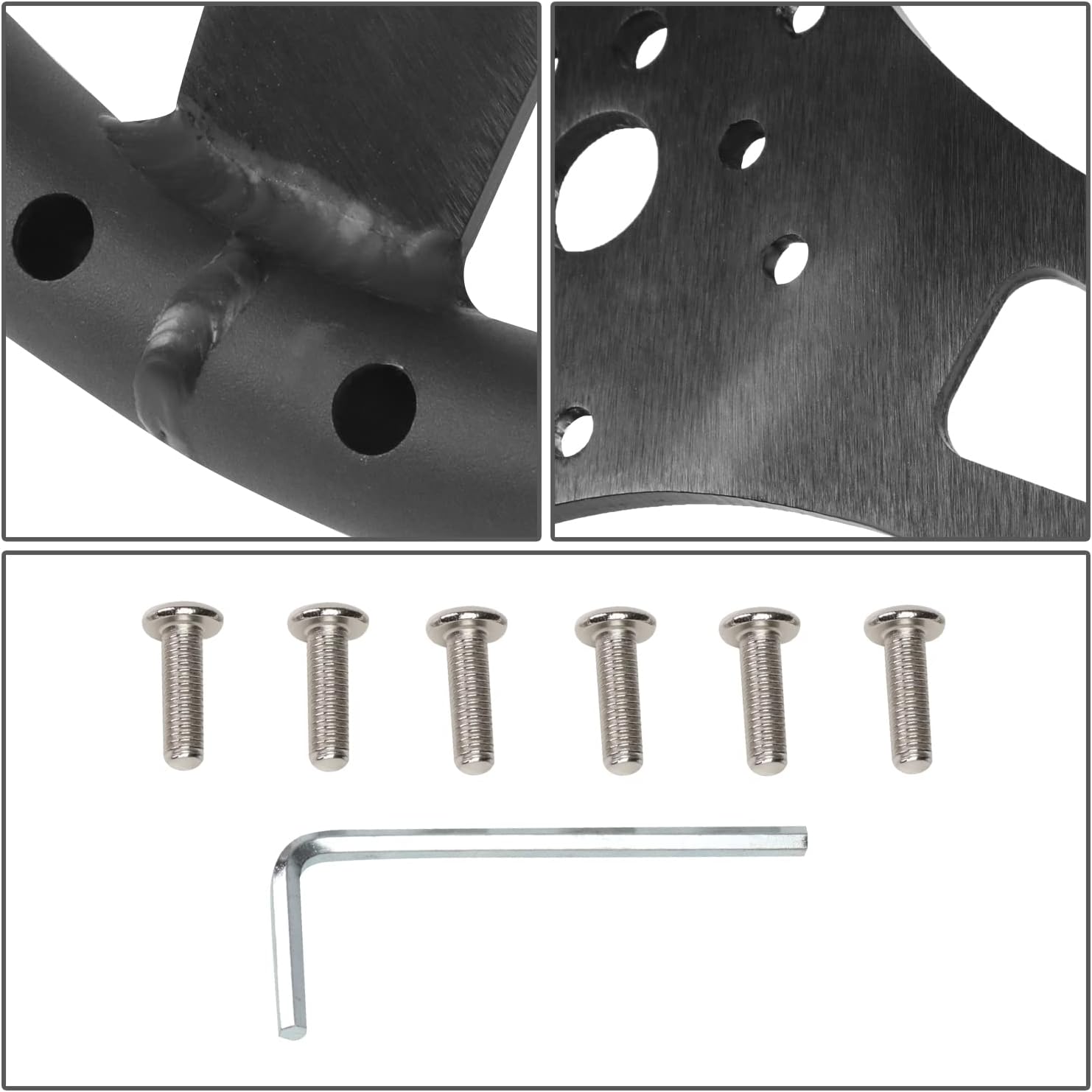 NRG Innovations NRG-RST-025MB Reinforced Steering Wheel 380mm Sport Full Aluminum Light Weight Welded Steering Wheel