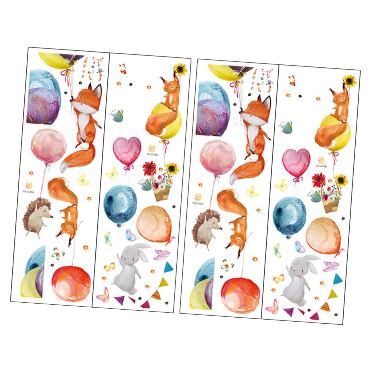 Hemobllo 8 Juegos Pegatinas de Pared de Animales Adhesivos Decorativos para Habitaciones Infantiles y Guarderías Creativo Pegar y Remover