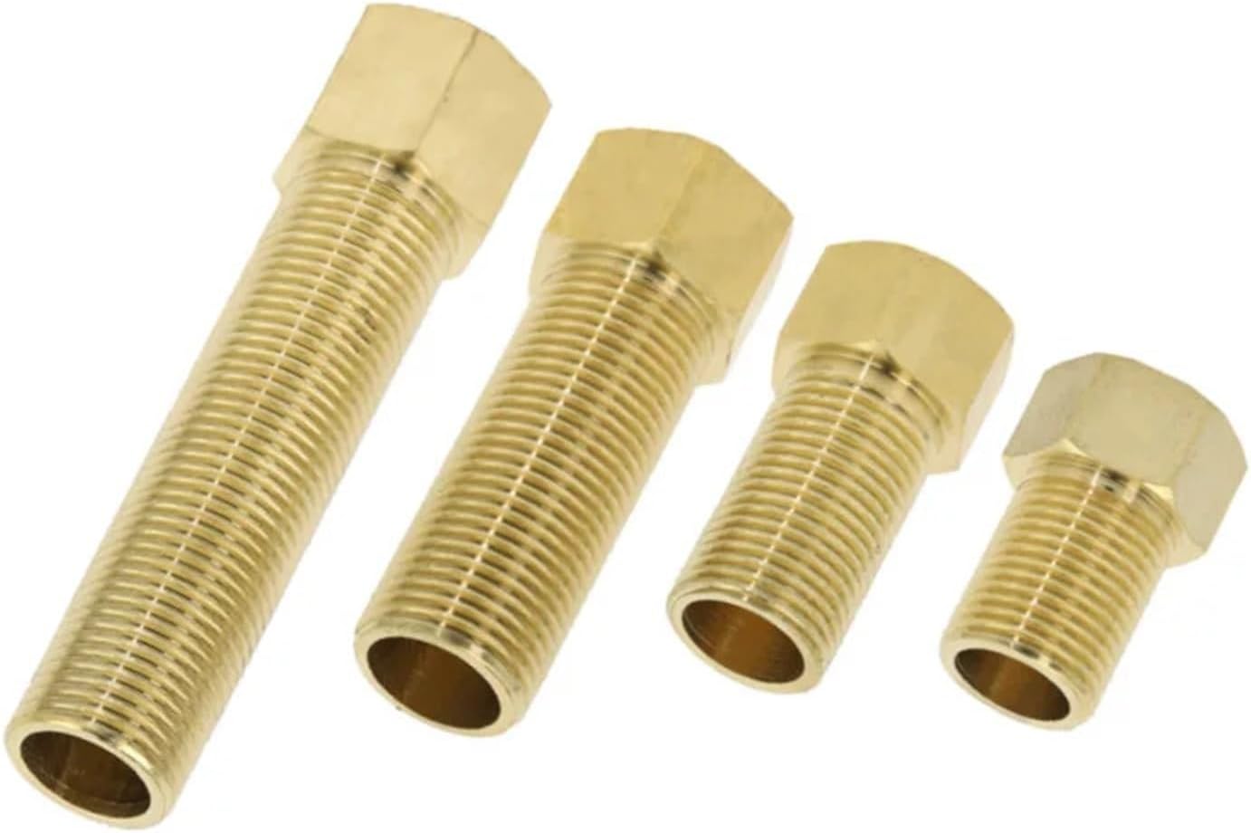 Brass Fitting 1/2 3/4Inch Male To Female Change Coupler Straight In Connector Adapter 28mm 40mm 50mm 70mm 100mm Length(Brown)