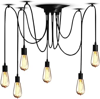 Suspension loft industriel vintage lampe lustre rétro éclairage abat-jour