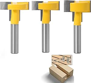 APlus 3-piece 8 mm T-track router with T-slot router bits set, groove ...