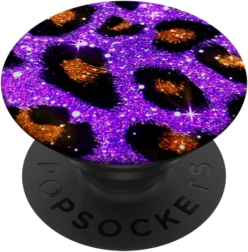Purple Leopard Pattern / Cheetah Print / 1980s Vintage PopSockets MagSafe PopGrip for iPhone