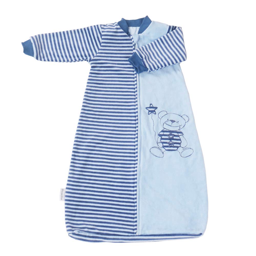 Long Sleeve Toddler Sleep Sack 18-36 Months, 2.0 Tog Baby Sleep Bag with Arms, Soft Cotton Velvet Wearable Blanket for Winter & All Seasons, Diaper Change Zipper, Safe & Cozy Sleeper for Boys